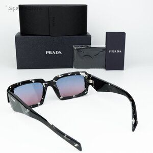 NEW Prada PR27ZS 15O60E Black Tortoise Blue Magenta Square Unisex Sunglasses